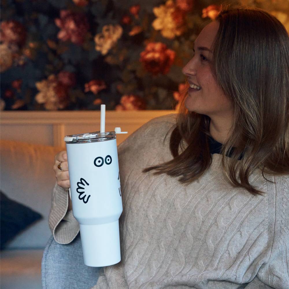 Hattifattener Tumbler Thermal Bottle 1,2L White - The Official Moomin Shop