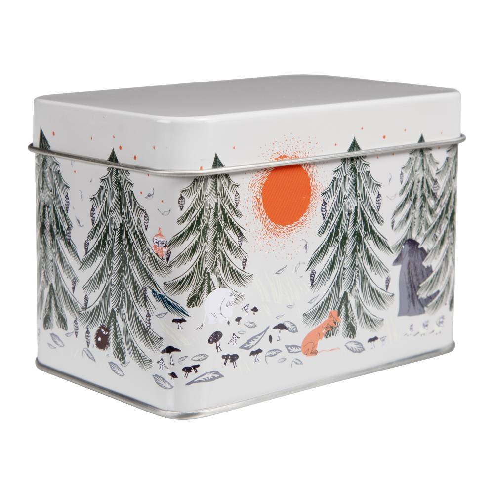 Moomin Primeval Forest Tea Tin White - The Official Moomin Shop