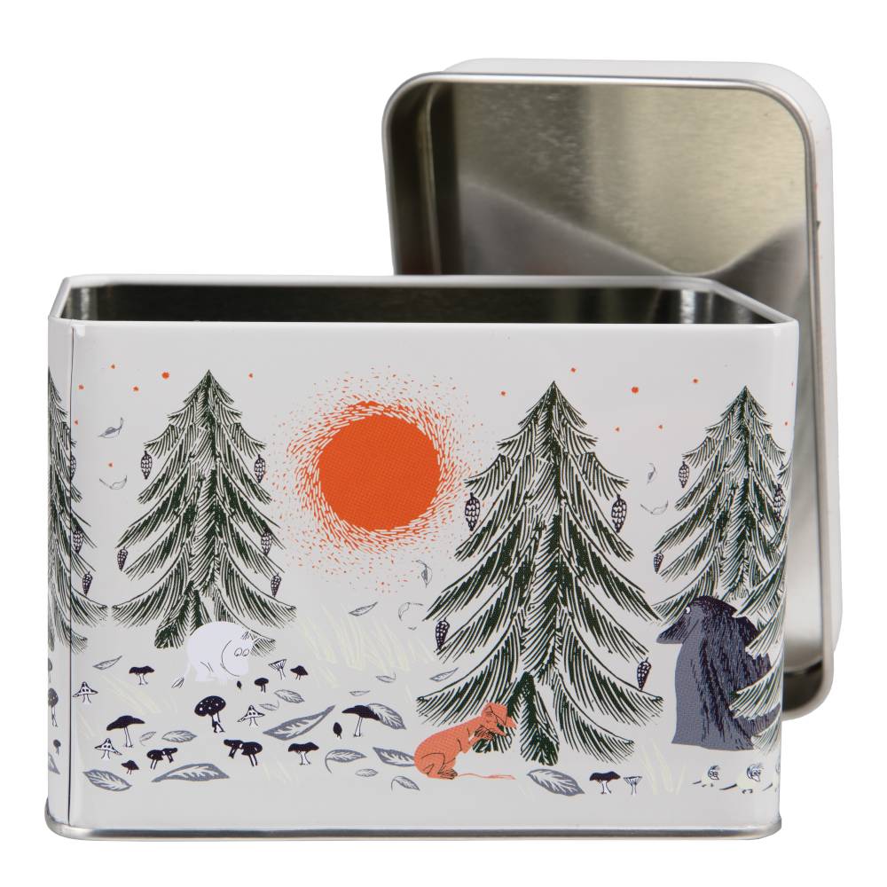 Moomin Primeval Forest Tea Tin White - The Official Moomin Shop