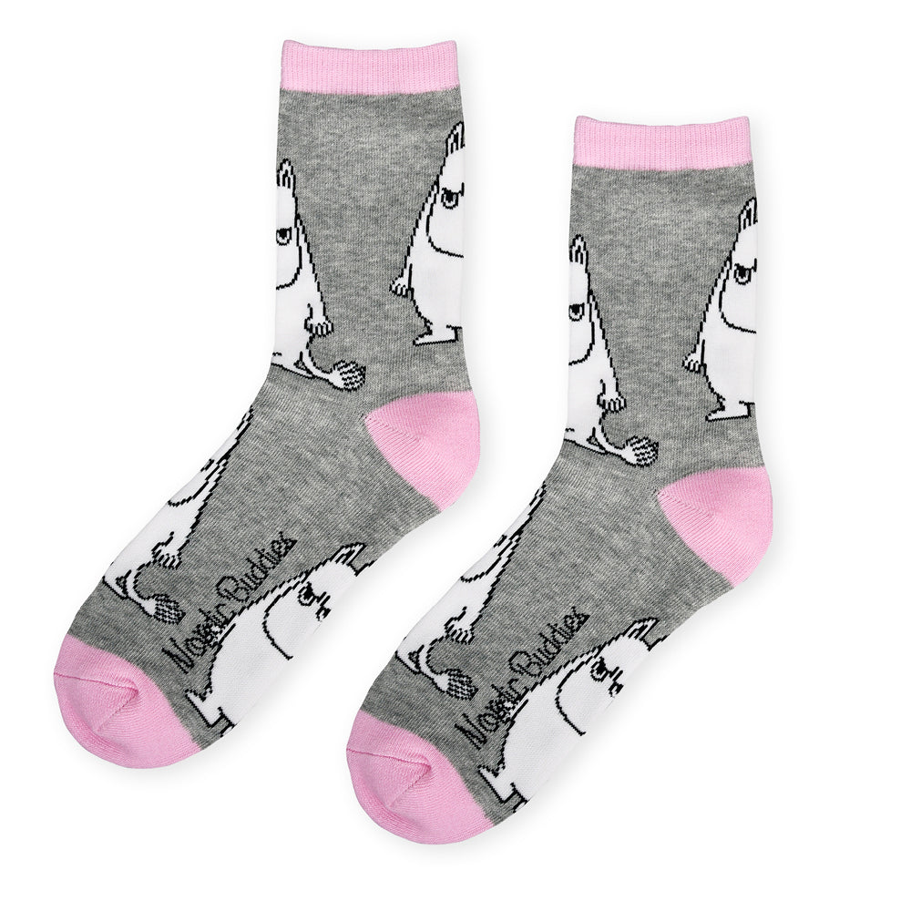 Moomintroll Angry Socks 36-42 Grey - The Official Moomin Shop