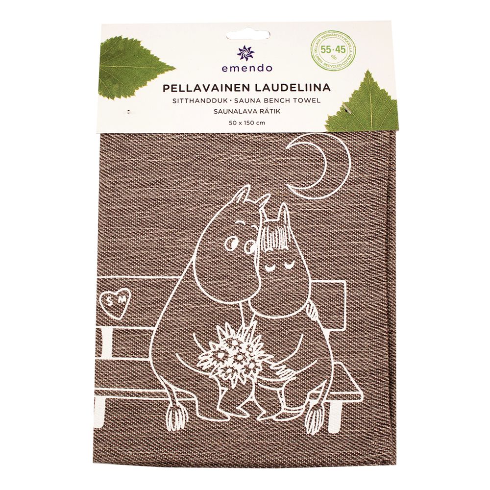 Moomin Love Sauna Bench Towel 50x150cm Brown - The Official Moomin Shop