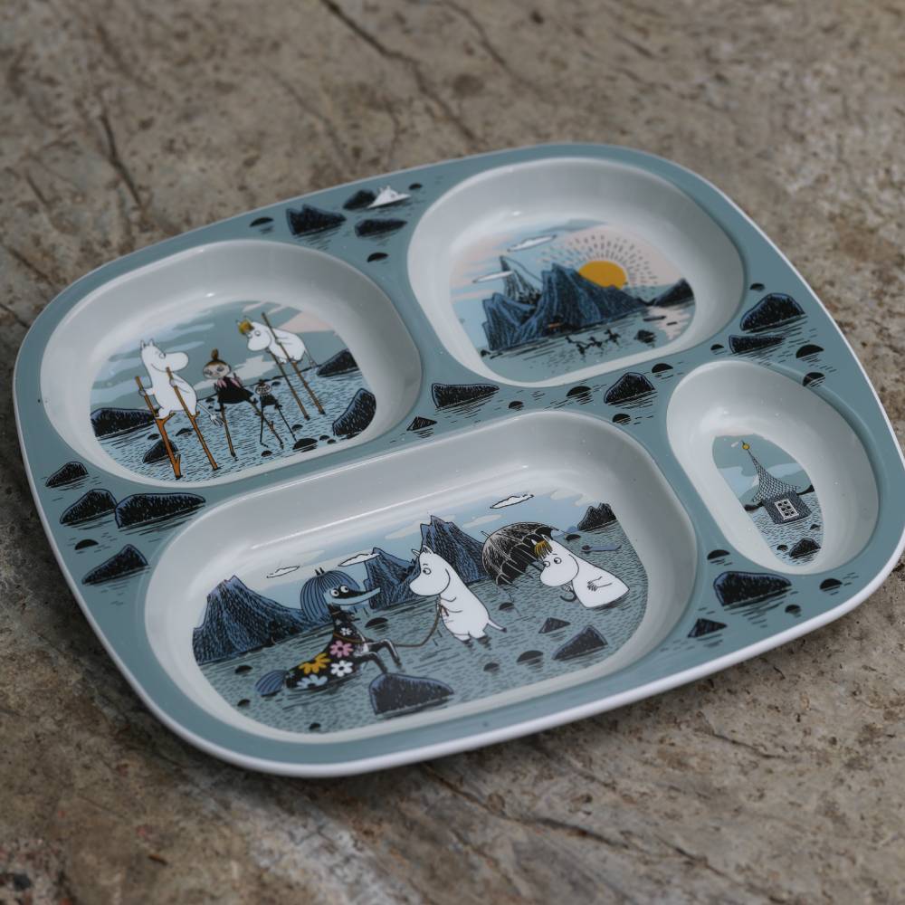 Moomin Islands Section Plate Grey - The Official Moomin Shop