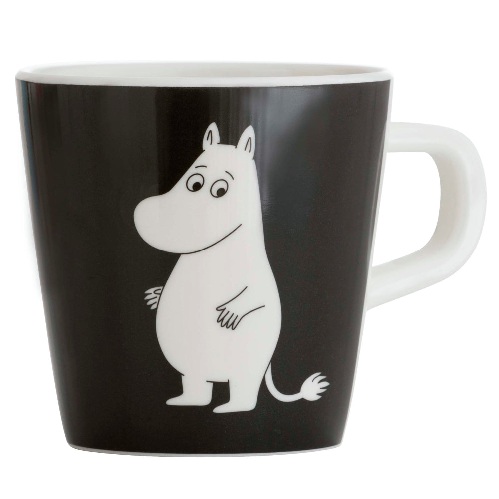 Moomintroll Melamine Mug Black - Rätt Start - The Official Moomin Shop