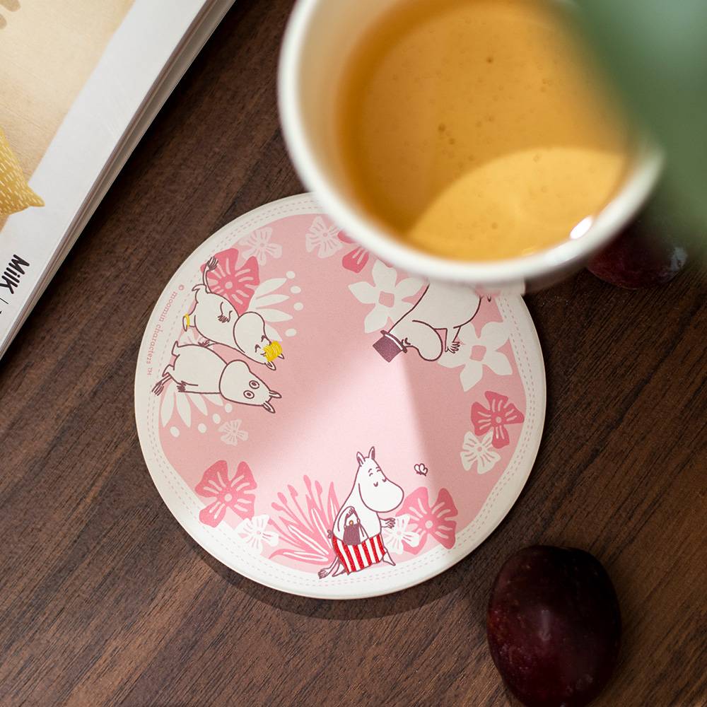 Moomin Dream Ceramic Coaster Pink - Euroeat - The Official Moomin Shop