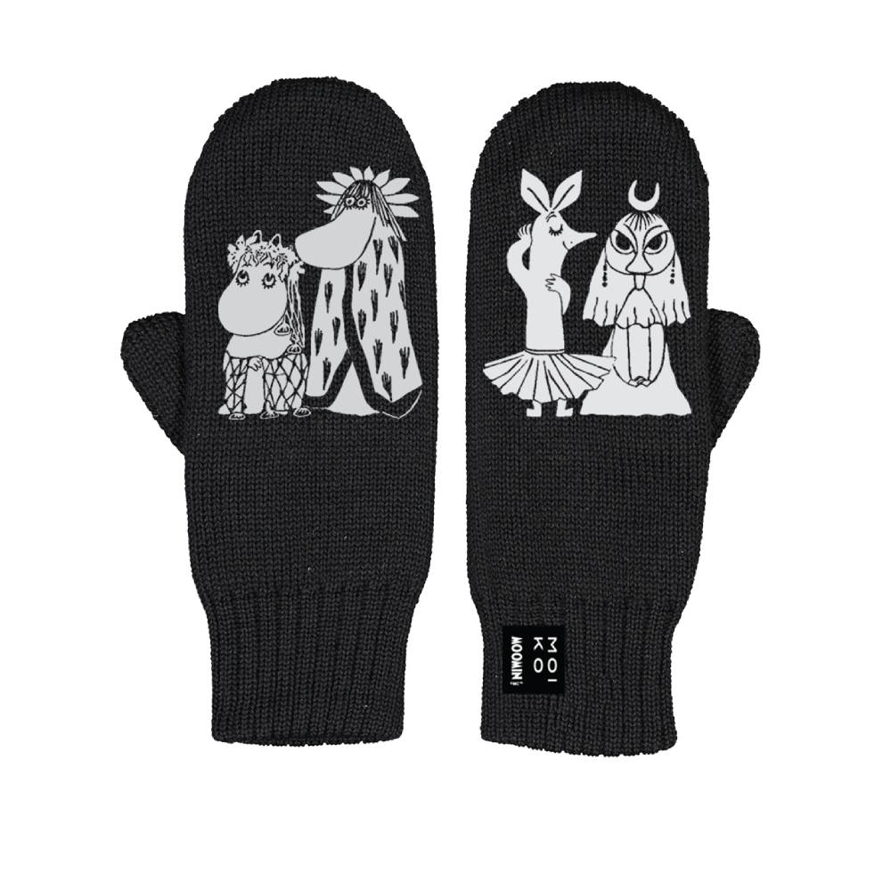 Moomin Jubilee Mittens Black - Moiko - The Official Moomin Shop