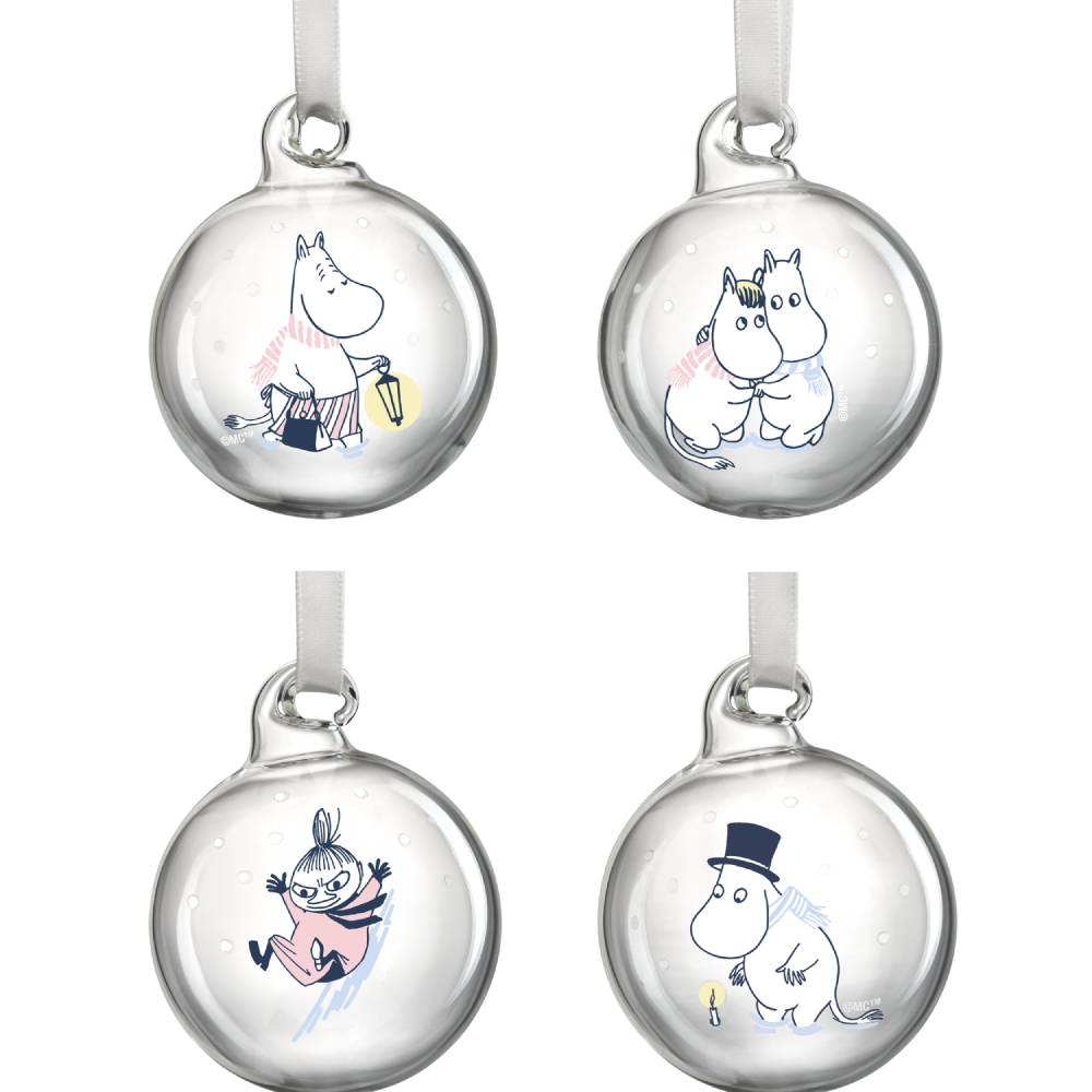 Moomin Let it Snow Christmas Bauble 4set - The Official Moomin Shop
