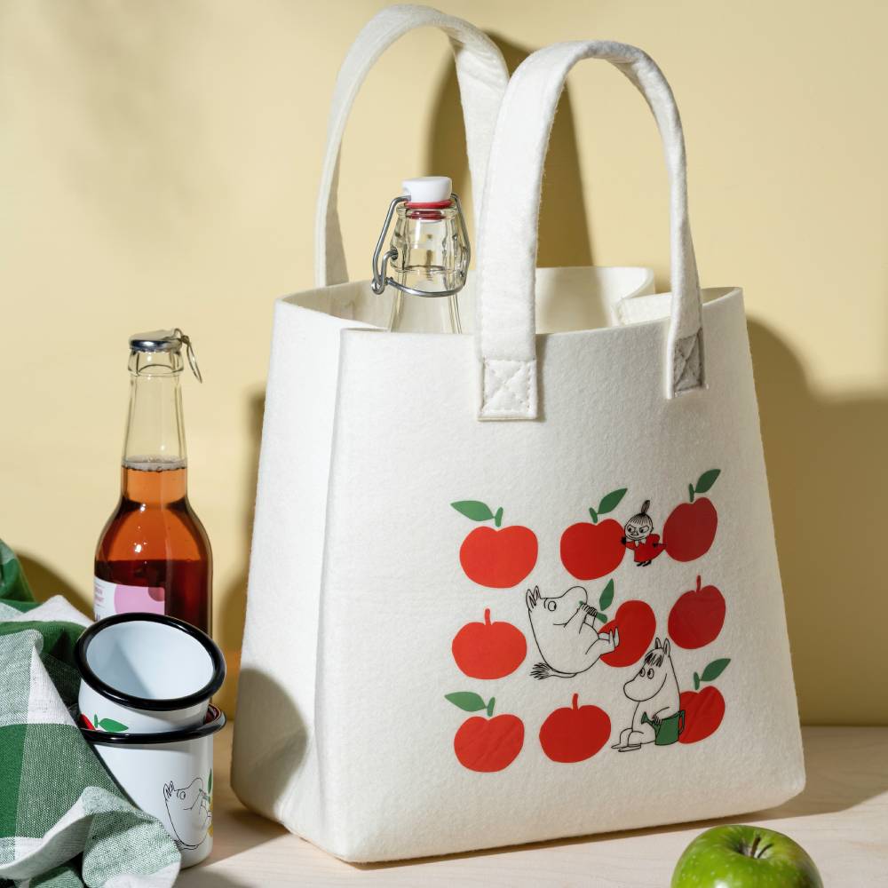 Moomin Joyfull Apples Totebag Red - The Official Moomin Shop