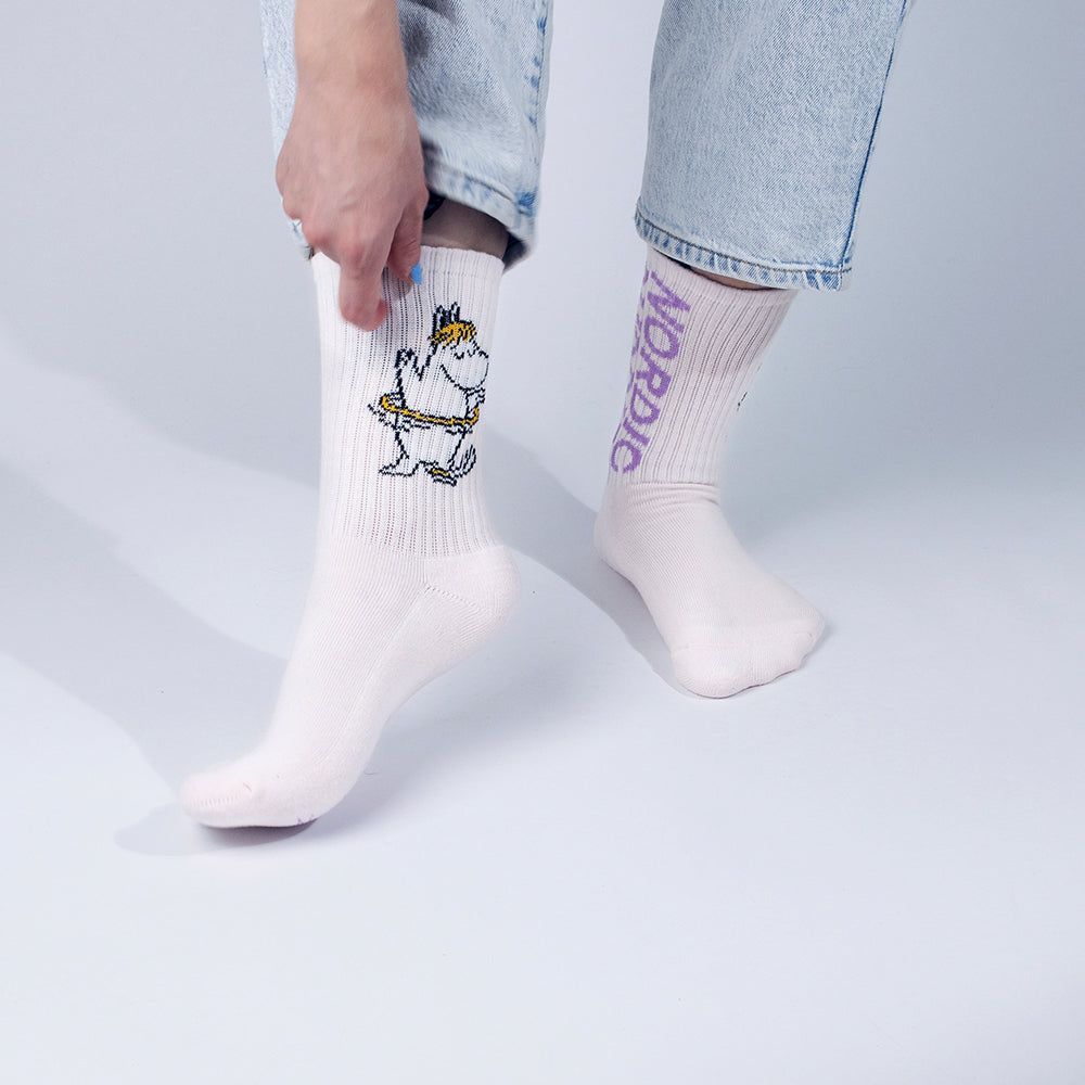 Snorkmaiden Dancing Retro Socks Light Pink 36-42 - Nordicbuddies - The Official Moomin Shop
