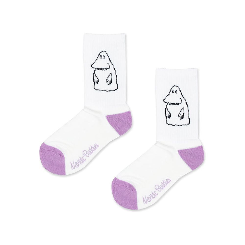 The Groke&#39;s Evening Walk Retro Socks White 36-42 - Nordicbuddies - The Official Moomin Shop