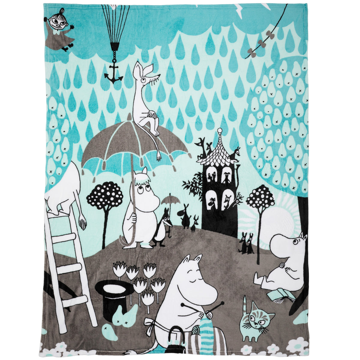 Moomin Autumn Day Fleece Blanket Blue - The Official Moomin Shop