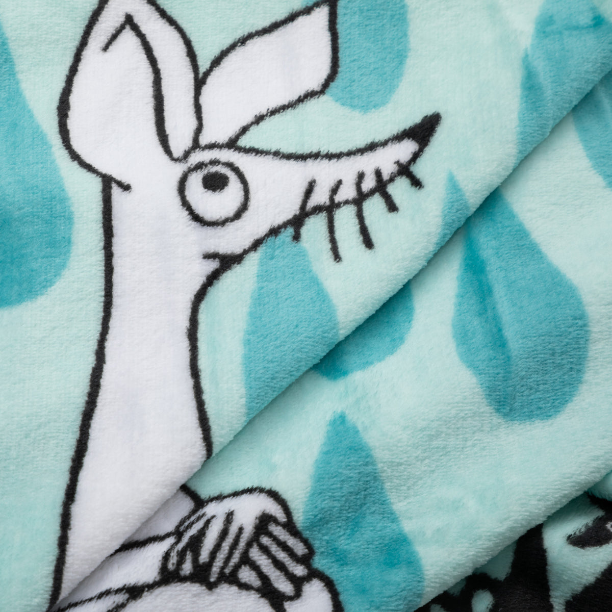 Moomin Autumn Day Fleece Blanket Aqua Blue - The Official Moomin Shop