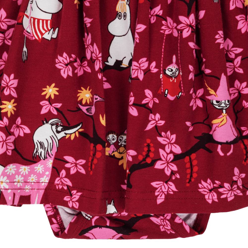 Moomin Climbing Tree Bodysuit Dress Burgundy - The Official Moomin Shop