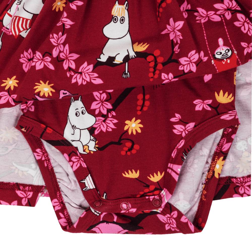 Moomin Climbing Tree Bodysuit Dress Burgundy - The Official Moomin Shop