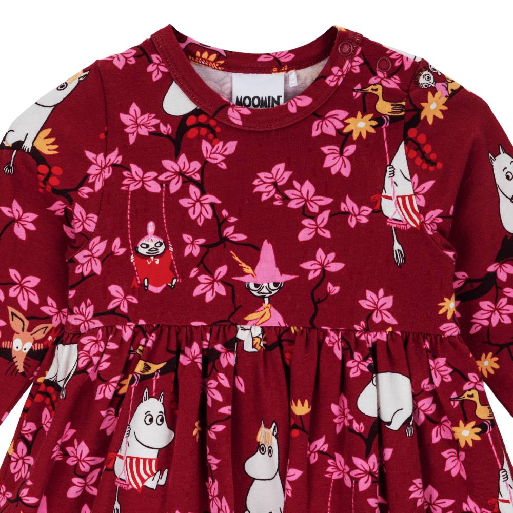 Moomin Climbing Tree Bodysuit Dress Burgundy - The Official Moomin Shop