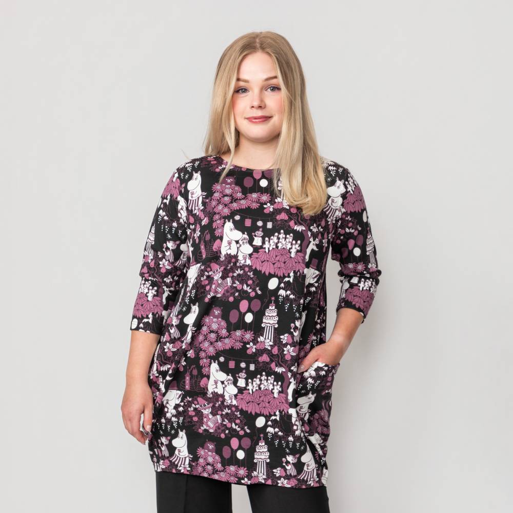 Moomin Party Moment Tunic Plum - The Official Moomin Shop