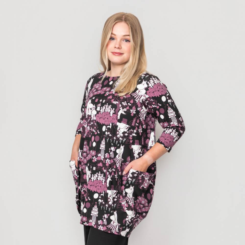 Moomin Party Moment Tunic Plum - The Official Moomin Shop