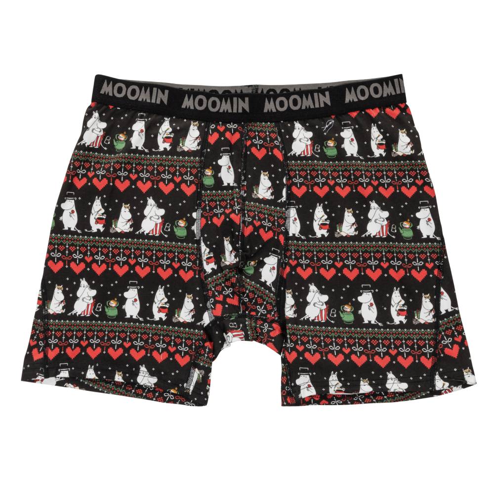 Moomin Winter Heart Boxers Black - The Official Moomin Shop