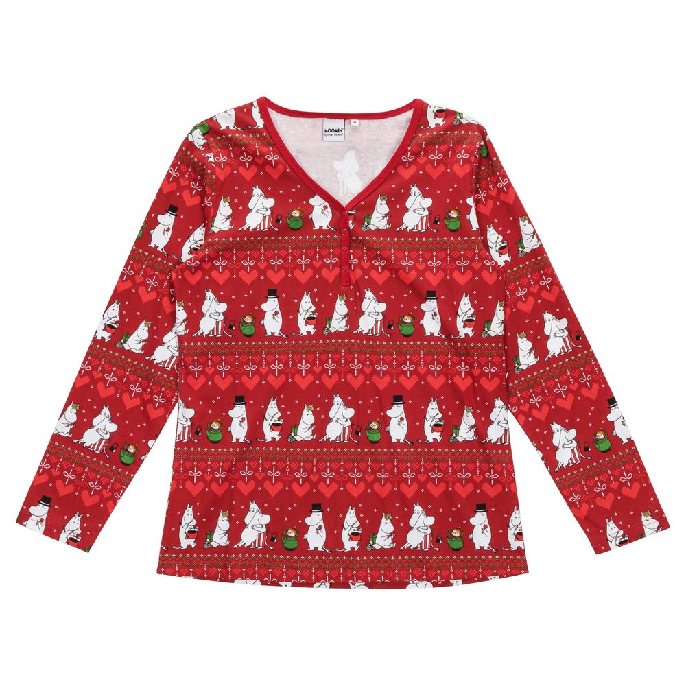 Moomin Winter Heart Women Pyjamas Red - The Official Moomin Shop