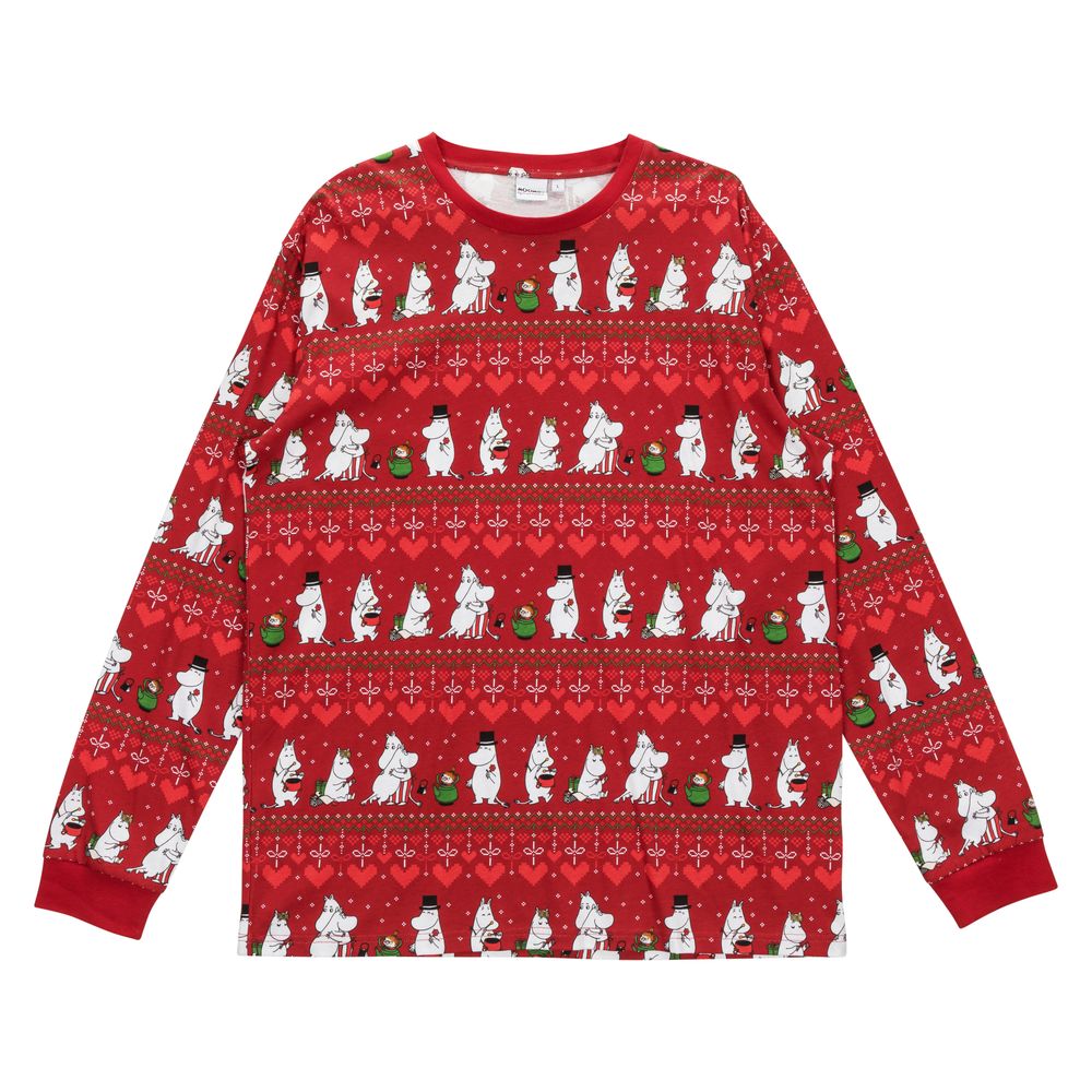 Moomin Winter Heart Men Pyjamas Red - The Official Moomin Shop