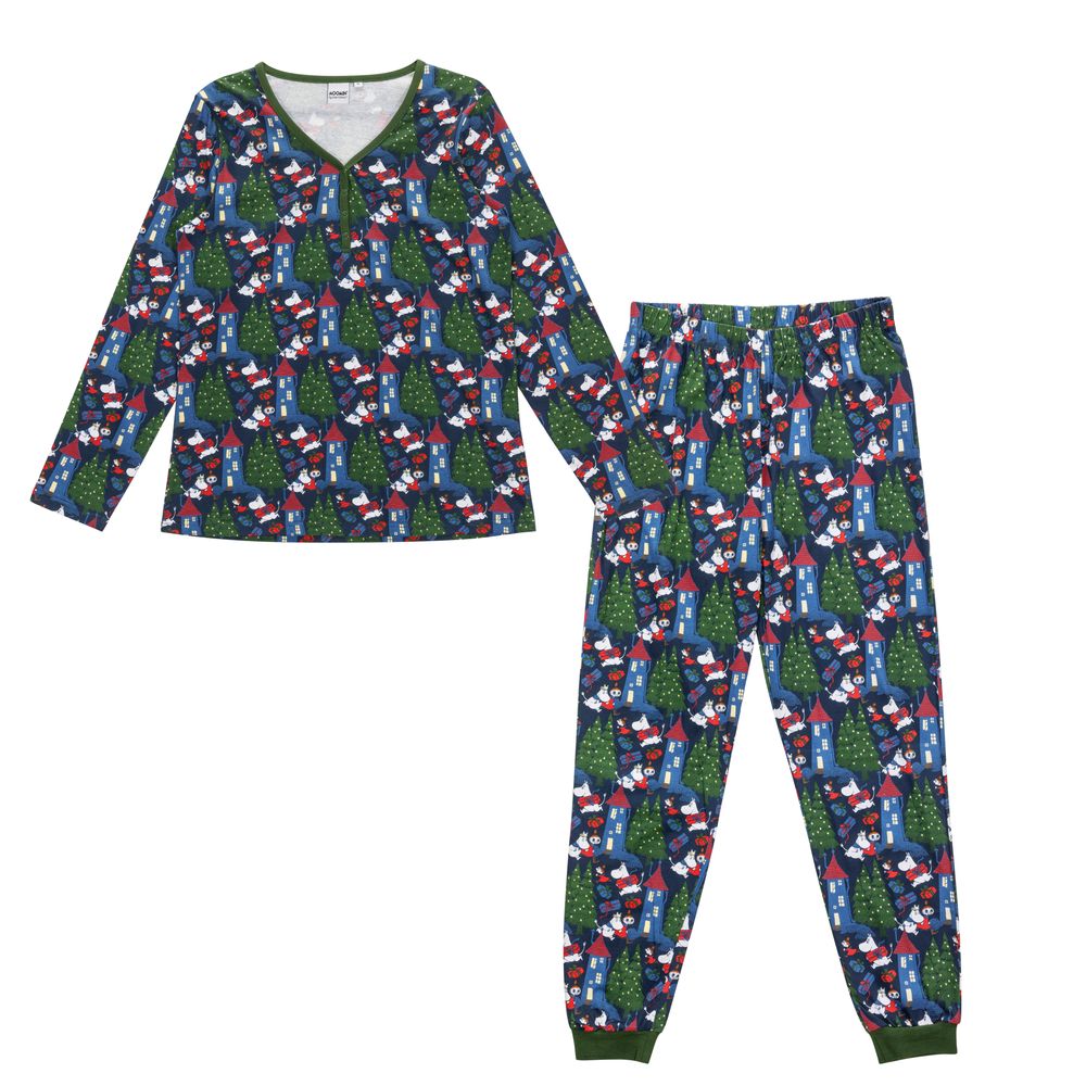 Moomin Bustling Women Pyjamas Blue - The Official Moomin Shop