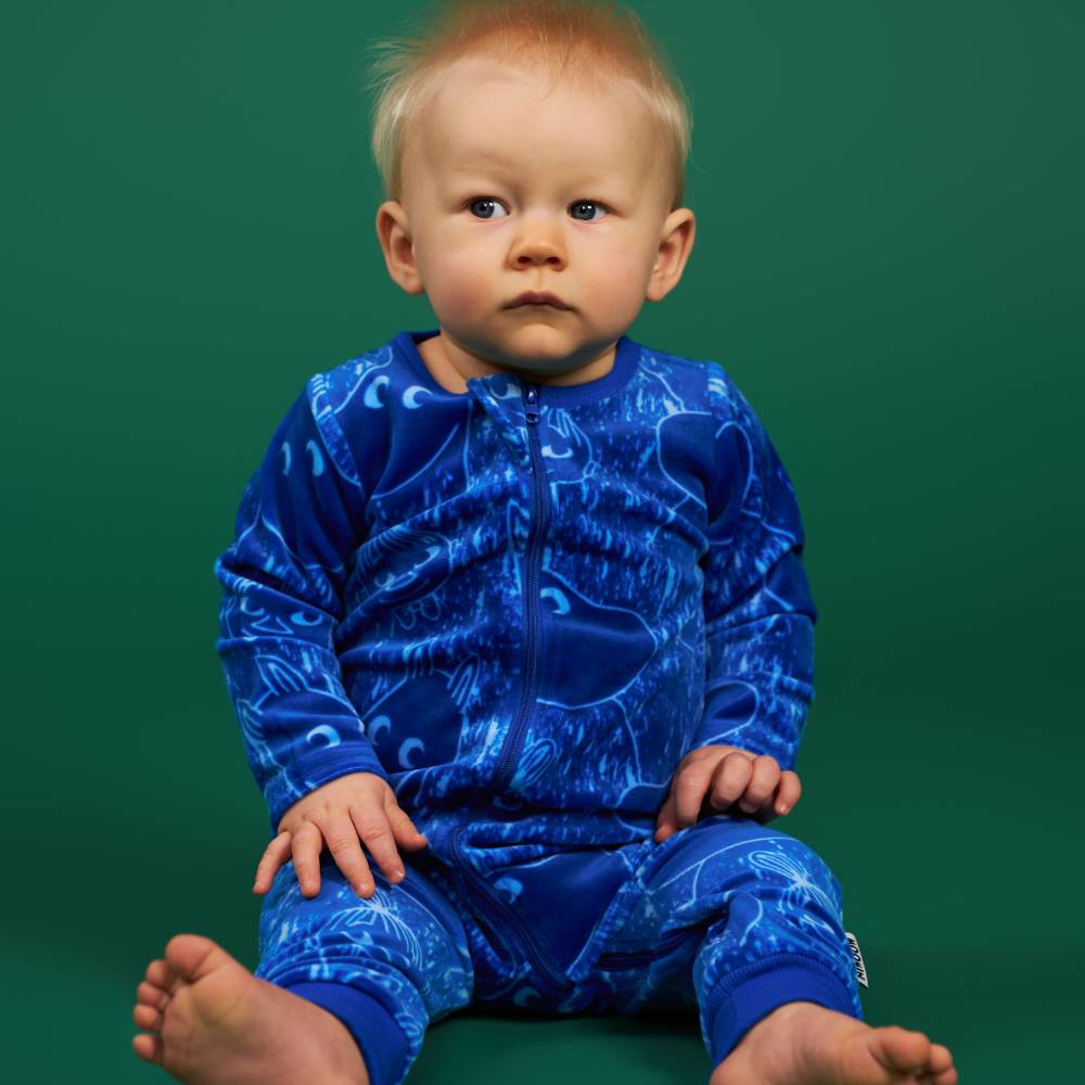 Moomin Smile Velour Pyjamas Blue - The Official Moomin Shop