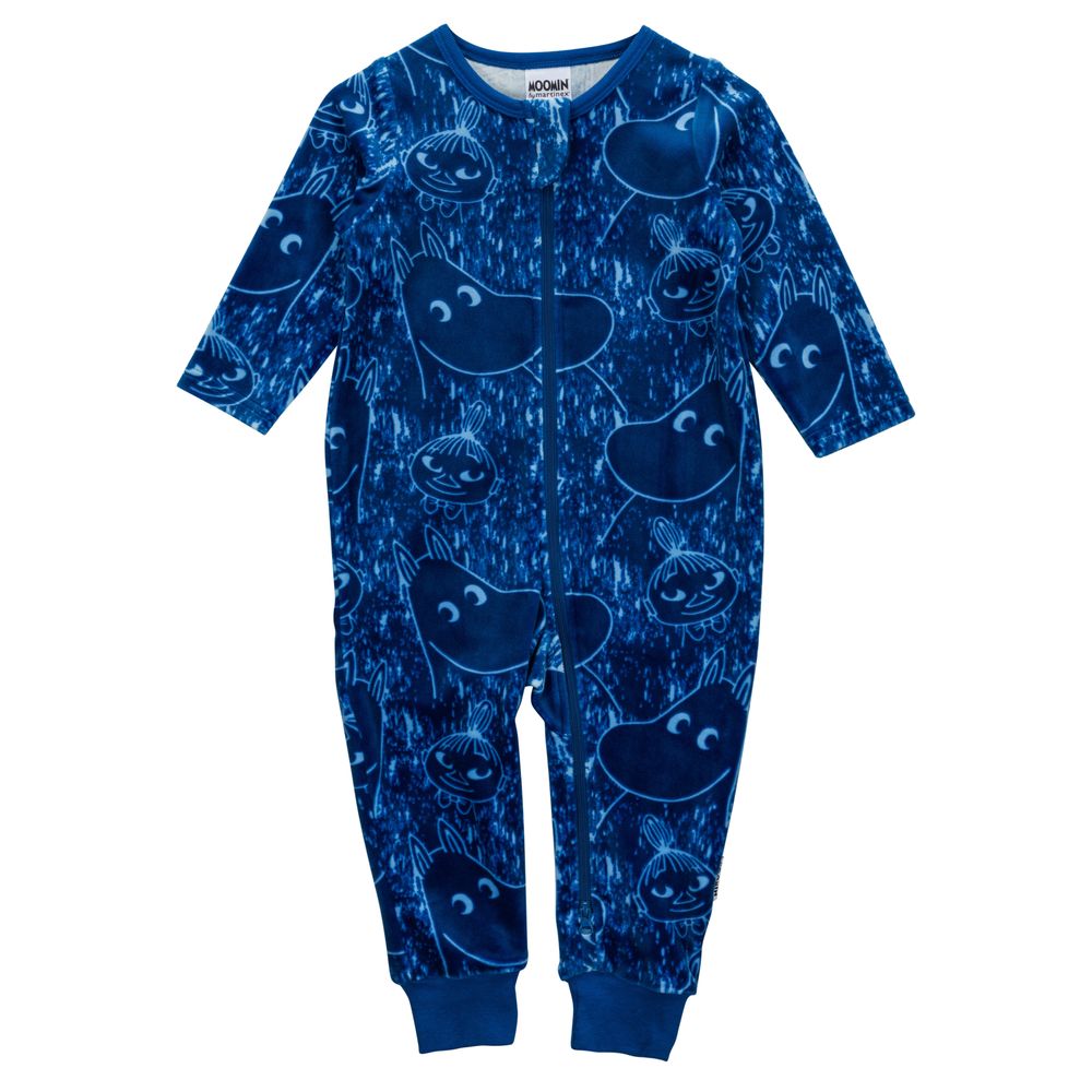 Moomin Smile Velour Pyjamas Blue - The Official Moomin Shop