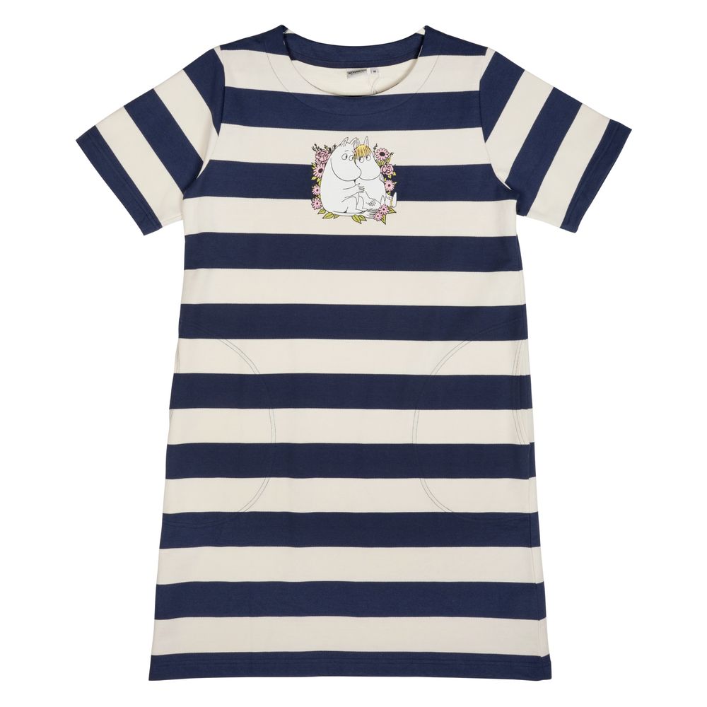 Moomintroll & Snorkmaiden Stripe Dress Darkblue - The Official Moomin Shop