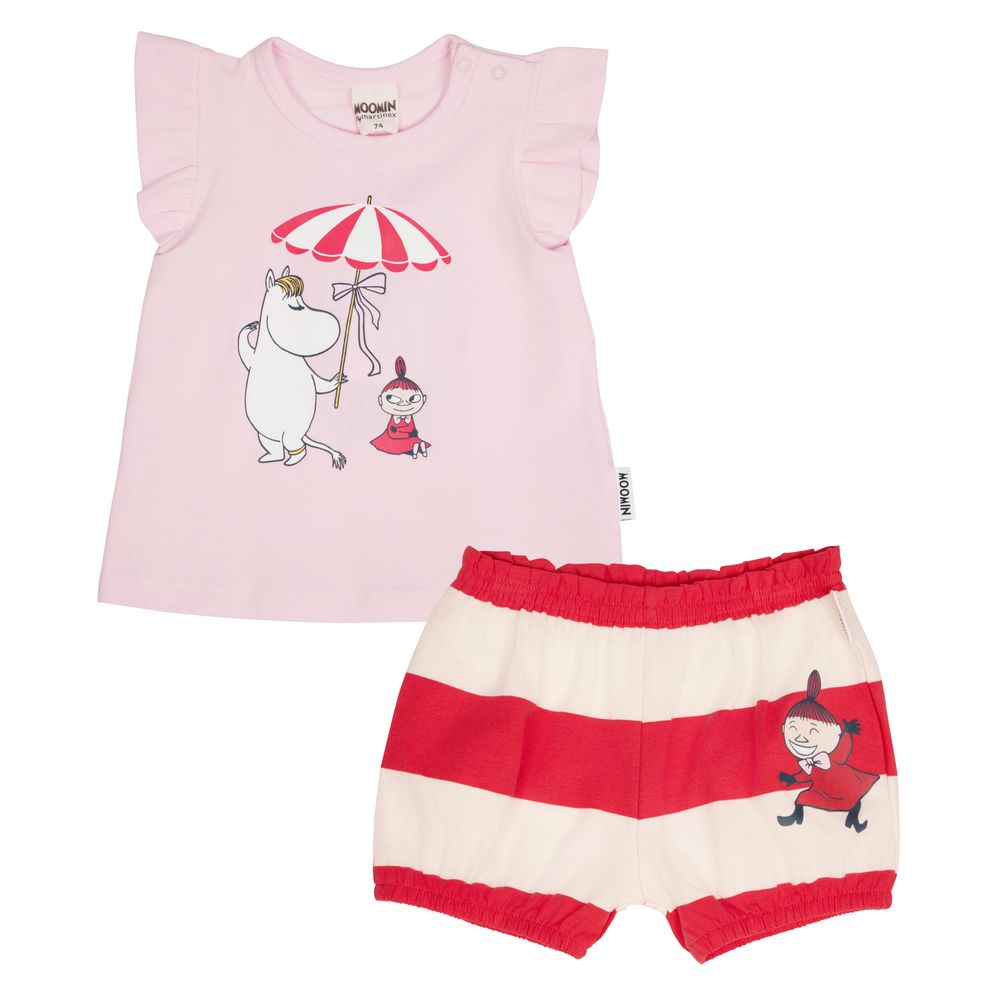 Moomin Shell Beach Shorts Set Red - The Official Moomin Shop