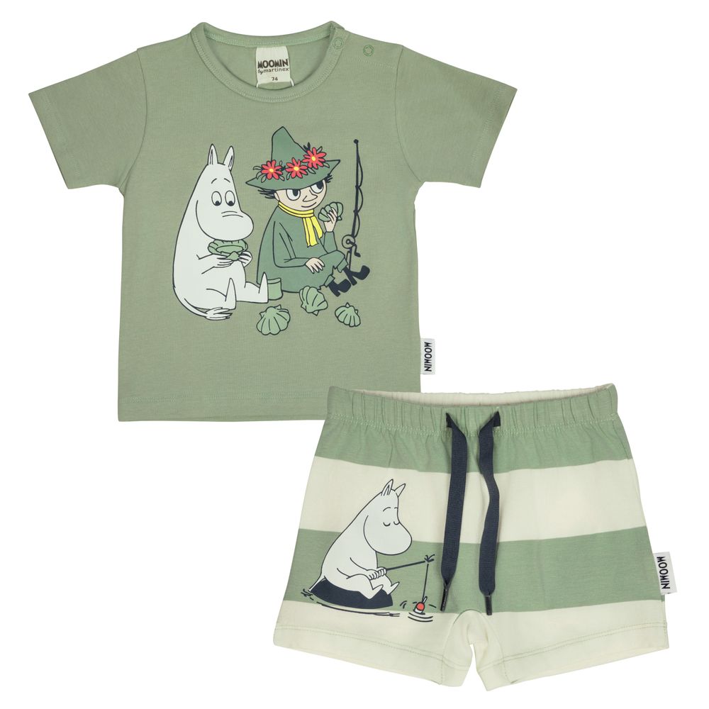 Moomin Day Off Shorts Set Lightgreen - The Official Moomin Shop