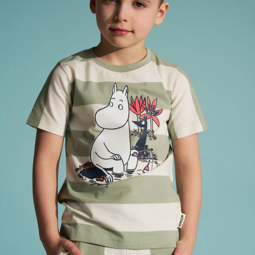 Moomin Day Off T-shirt Lightgreen - The Official Moomin Shop