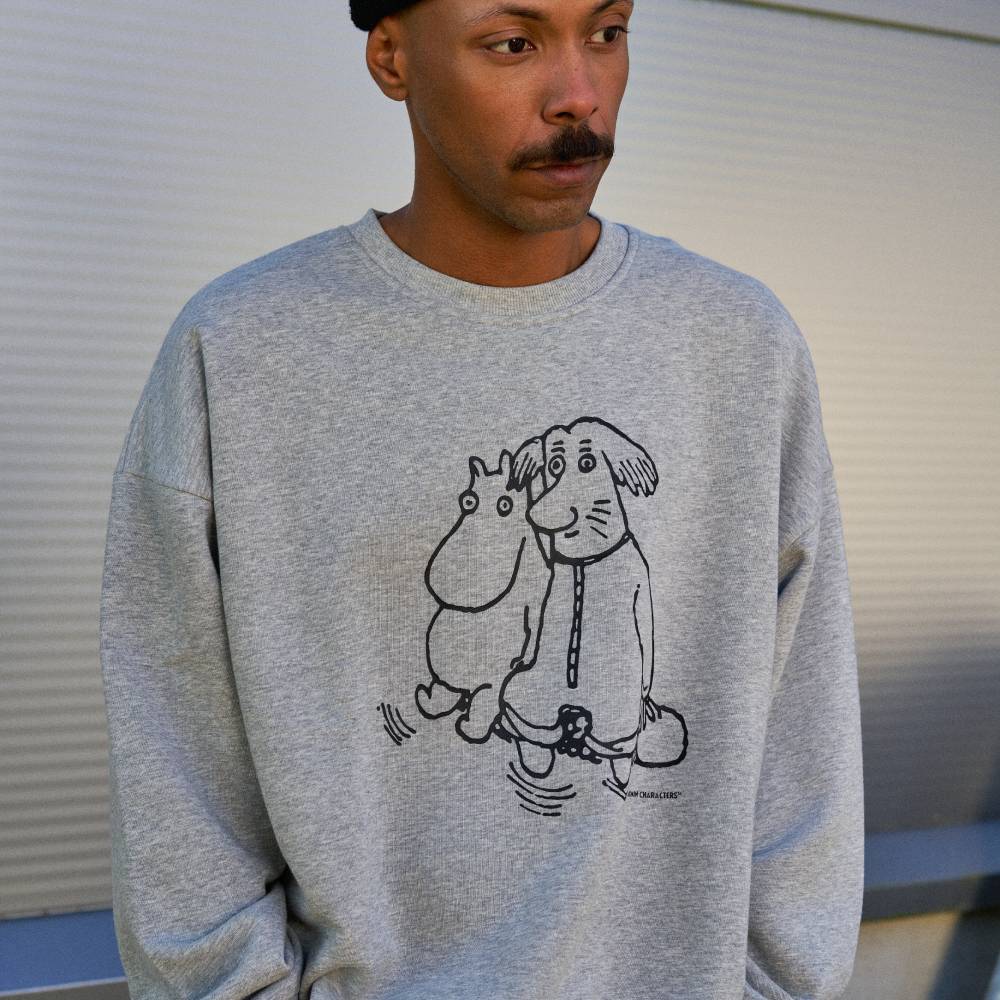Moominpappa First Friend Sweatshirt Grey - The Official Moomin Shop