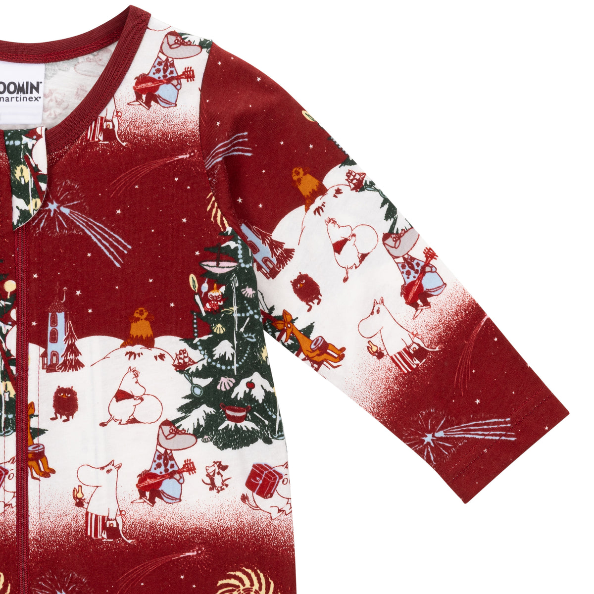Moomin Yule Night Baby Pyjamas Red - The Official Moomin Shop