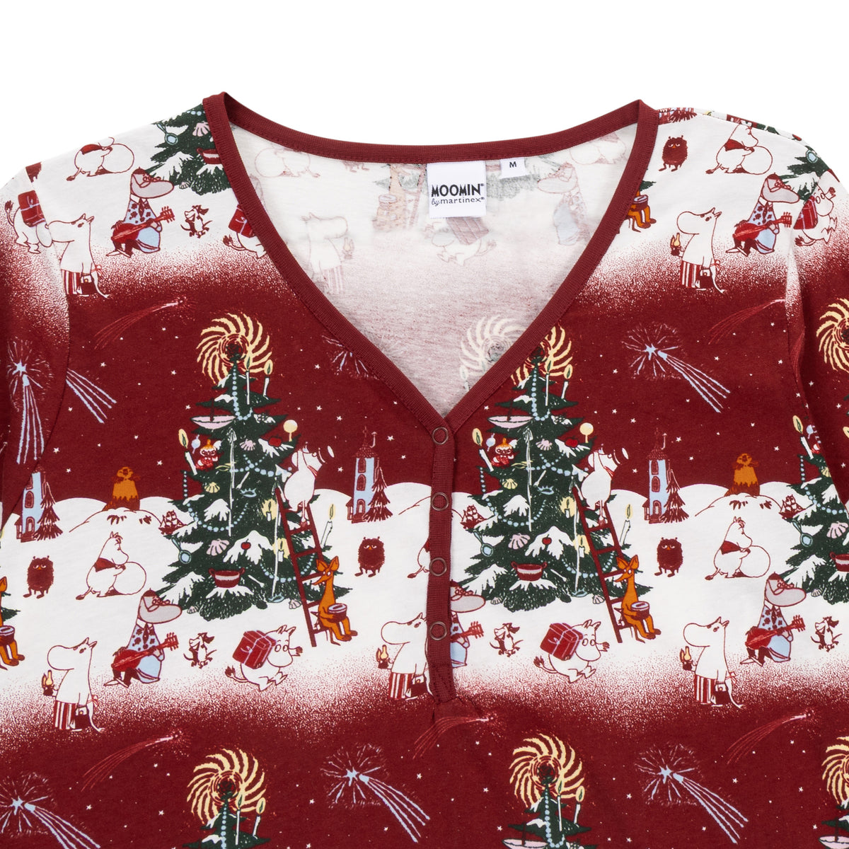 Moomin Yule Night Women Pyjamas Red - The Official Moomin Shop