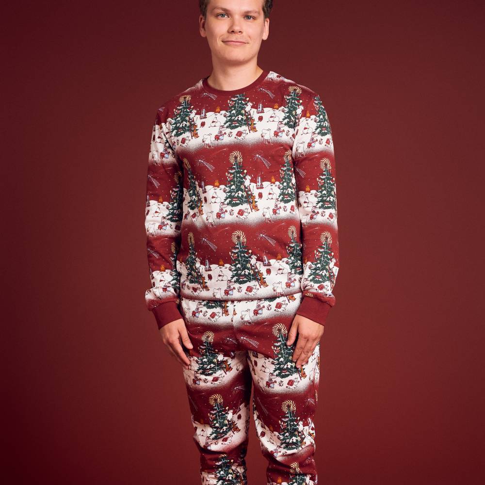 Moomin Yule Night Men Pyjamas Red - The Official Moomin Shop