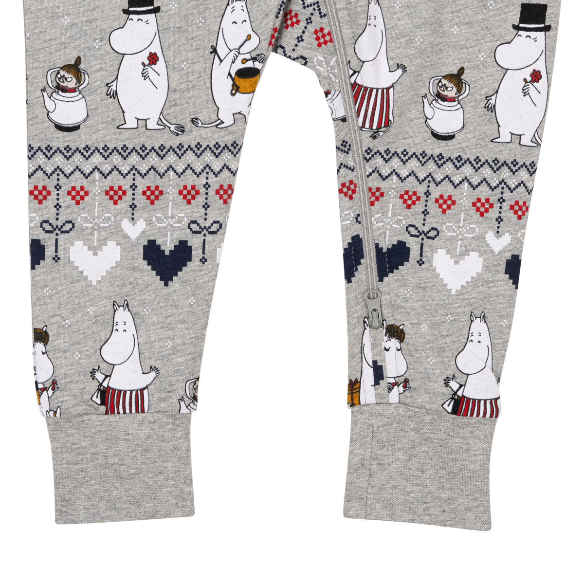 Moomin Winter Heart Baby Pyjamas Grey - The Official Moomin Shop