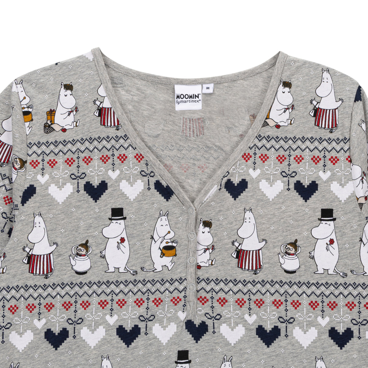 Moomin Winter Heart Women Pyjamas Grey - The Official Moomin Shop