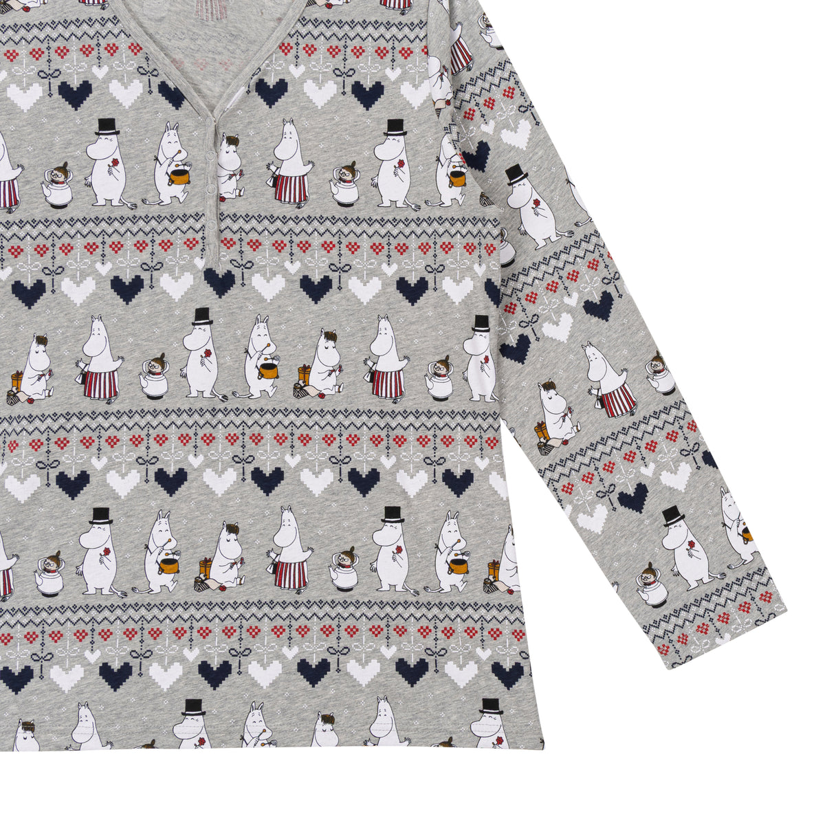 Moomin Winter Heart Women Pyjamas Grey - The Official Moomin Shop