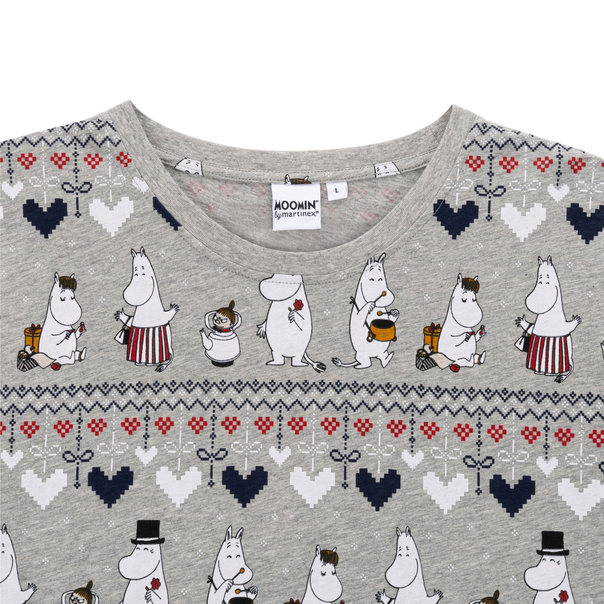 Moomin Winter Heart Men Pyjamas Grey - The Official Moomin Shop