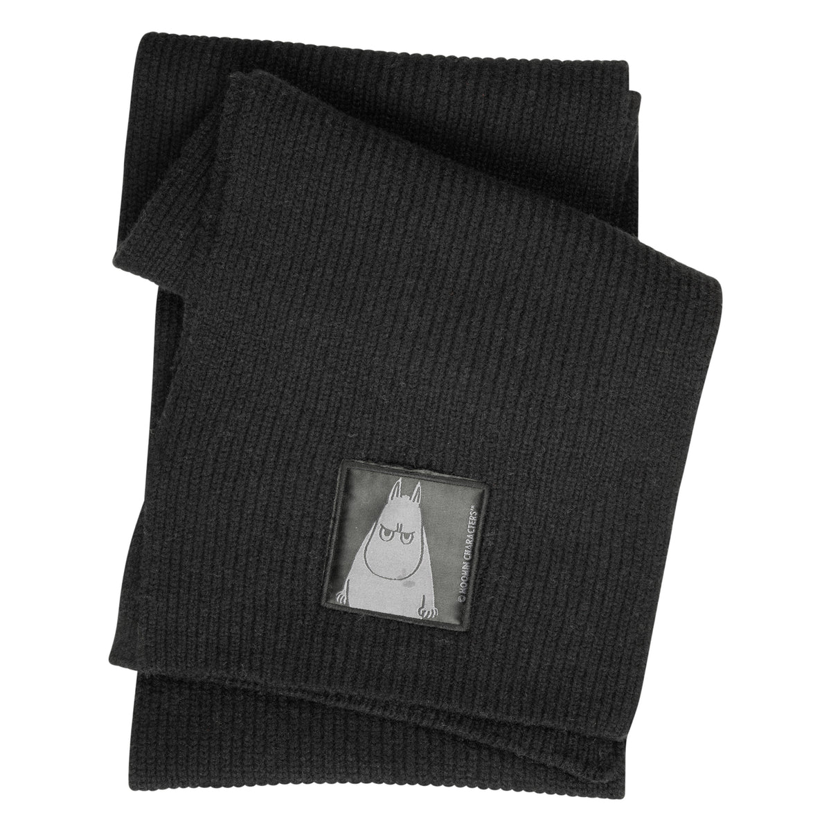 Moomintroll Angry Knitted Scarf Black - The Official Moomin Shop