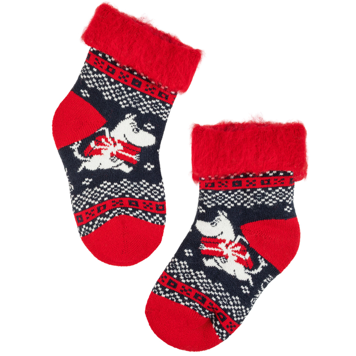 Moomintroll Fluffy Socks Red & Blue - The Official Moomin Shop