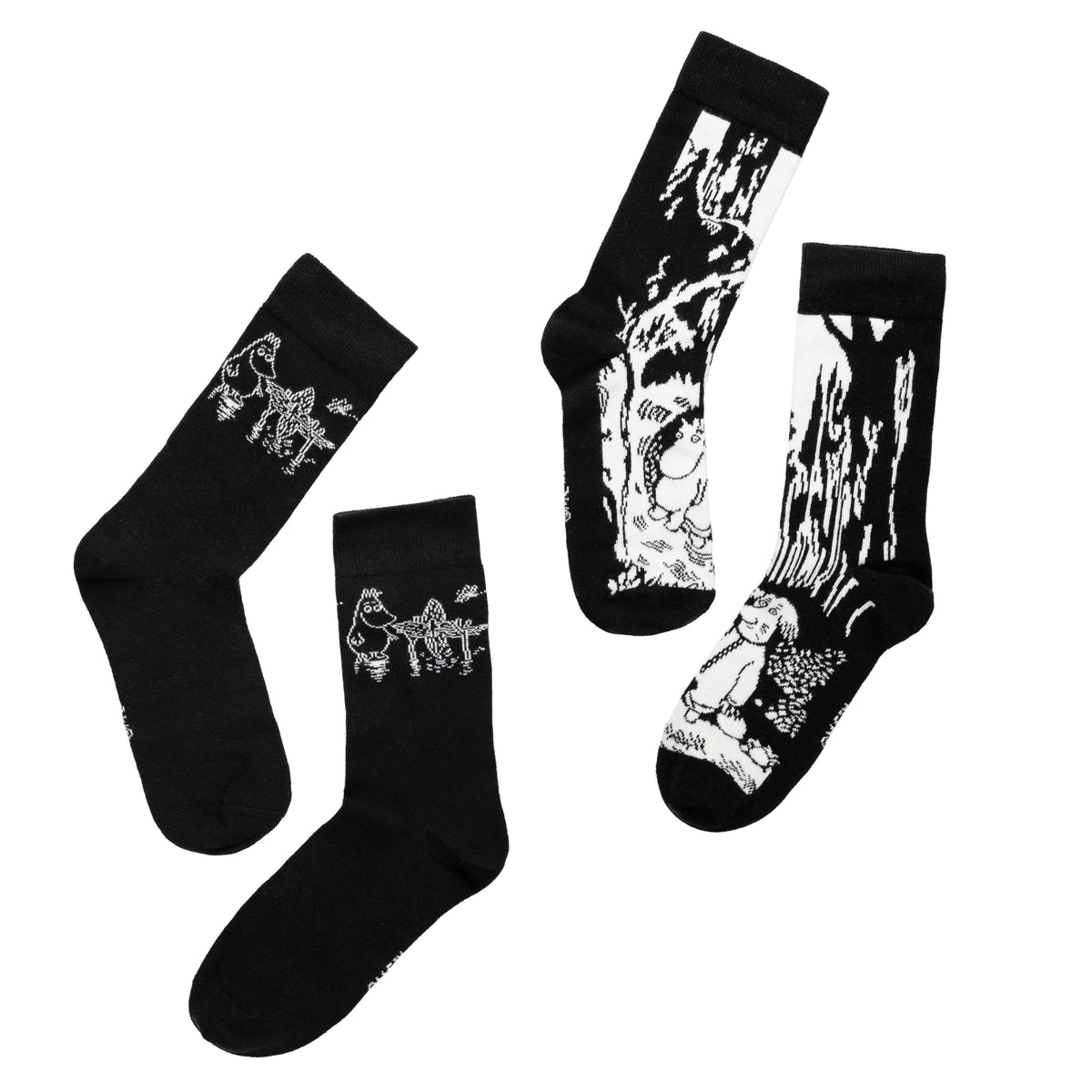 Moominpappa First Friend Socks Gift Set 2-pack Black - The Official Moomin Shop