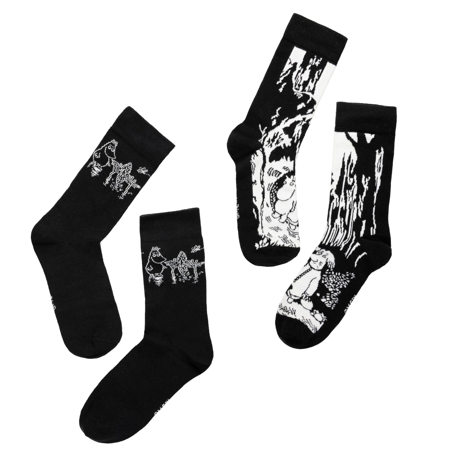 Moominpappa First Friend Socks Gift Set 2-pack Black - The Official Moomin Shop