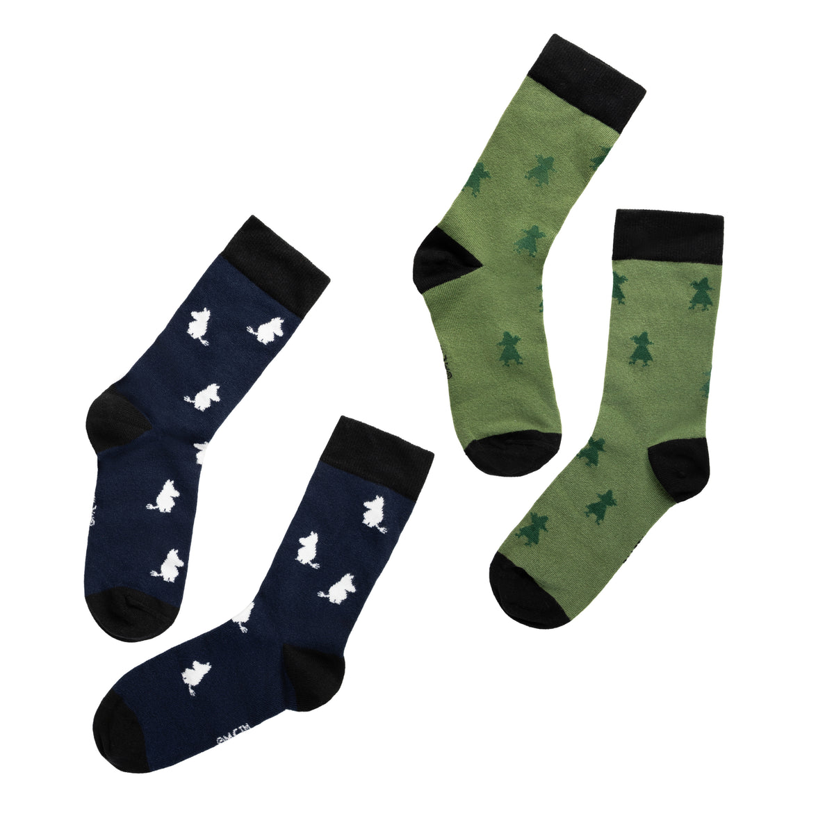 Moomintroll and Snufkin Socks Gift Set 2-pack Green & Blue - The Official Moomin Shop
