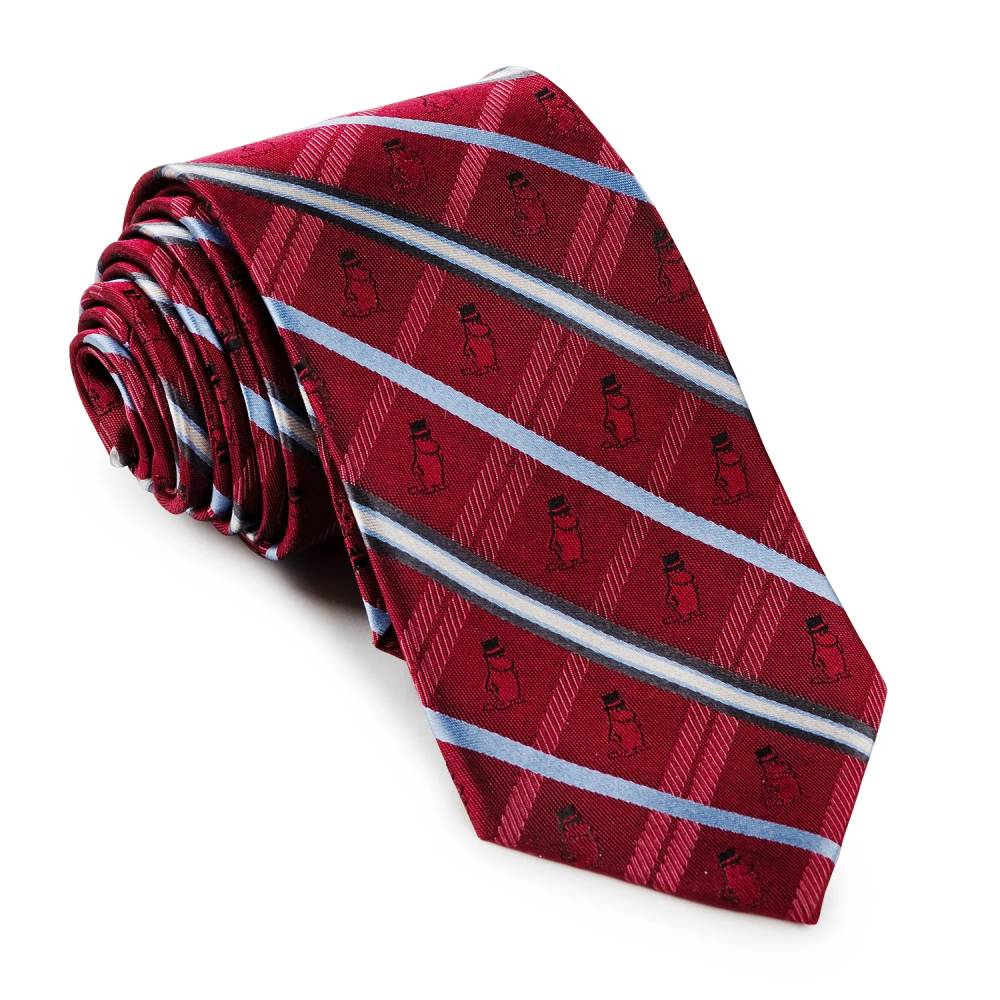 Moominpappa Woven Silk Tie Darkred - The Official Moomin Shop