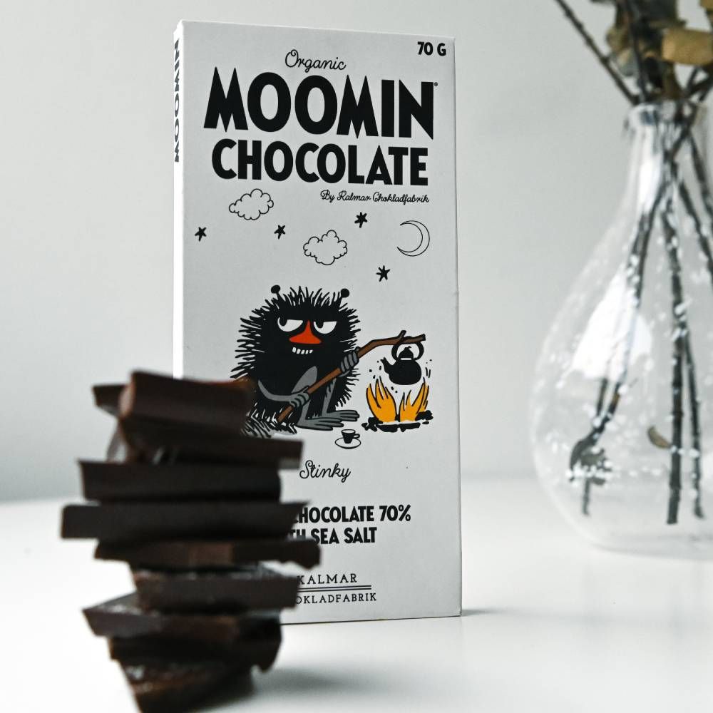 Stinky Dark Chocolate with Sea Salt 70g - The Official Moomin Shop