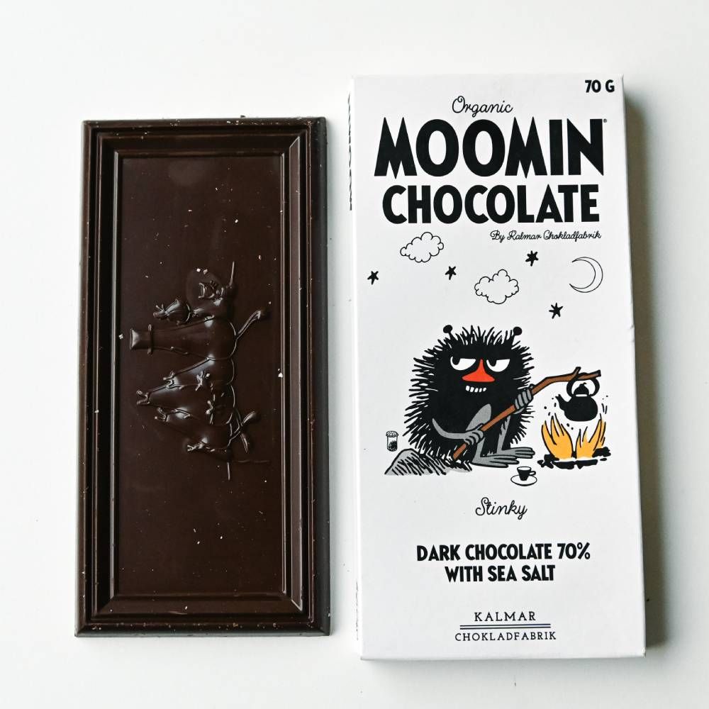 Stinky Dark Chocolate with Sea Salt 70g - The Official Moomin Shop