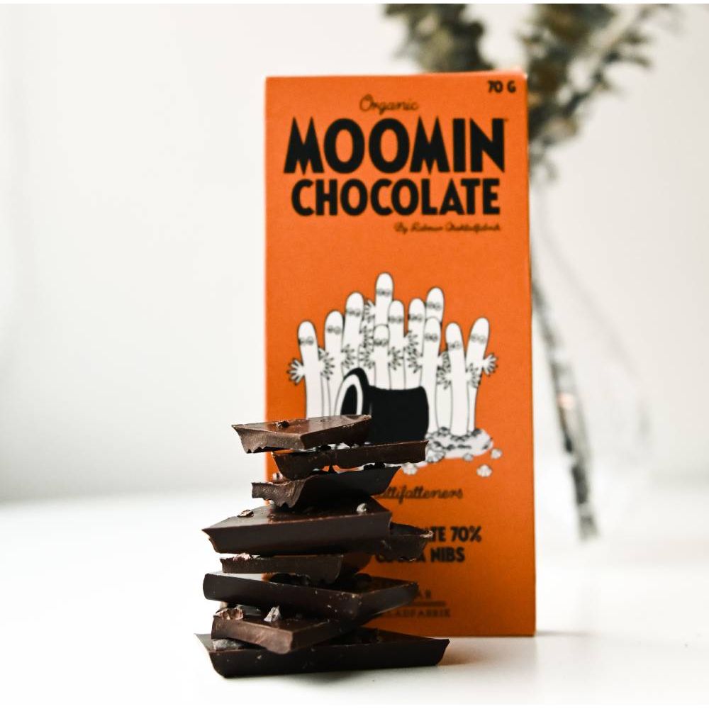 Hattifatteners Dark Chocolate & Cocoa Nibs 70g - The Official Moomin Shop