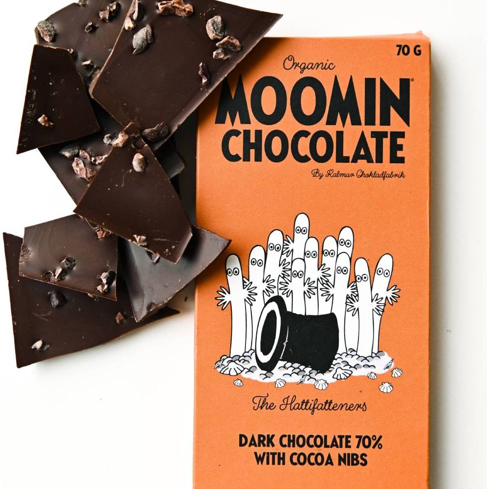Hattifatteners Dark Chocolate with Cocoa Nibs 70g - The Official Moomin Shop