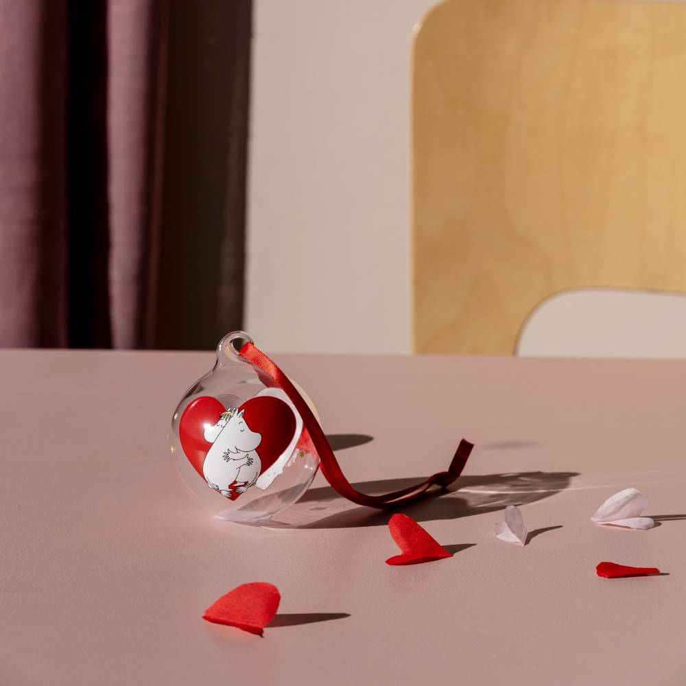 Moomin Heart Glass Bauble 7cm - The Official Moomin Shop