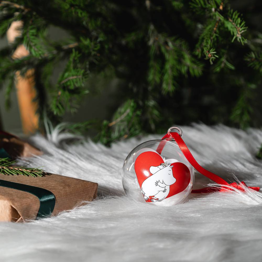 Moomin Heart Glass Bauble 7cm - The Official Moomin Shop